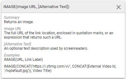 sử dụng hàm IMAGE để tạo trường hình ảnh.